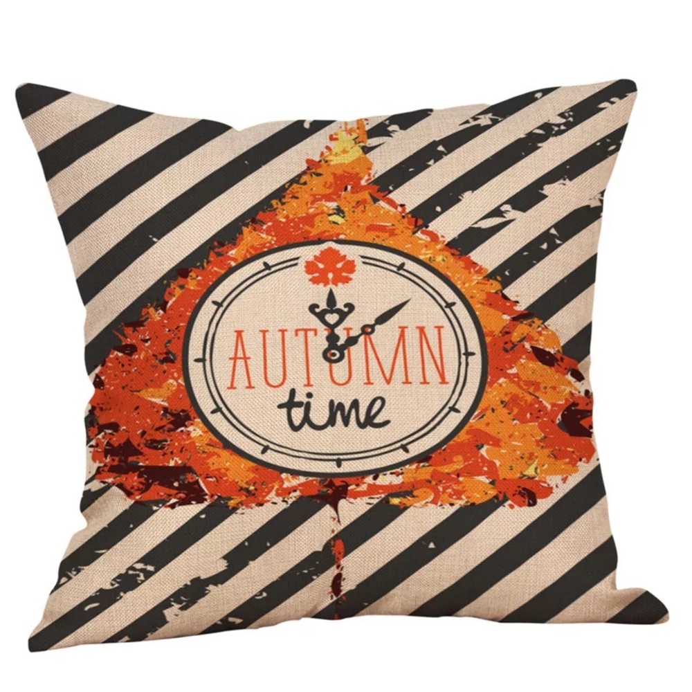FREE WITH PURCHASE Autumn time burlap zippered pillow cover
